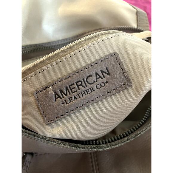 AMERICAN LEATHER CO. Liberty Backpack Gray/Taupe Purse Bag TRAVEL MINIMALIST - Picture 6 of 9